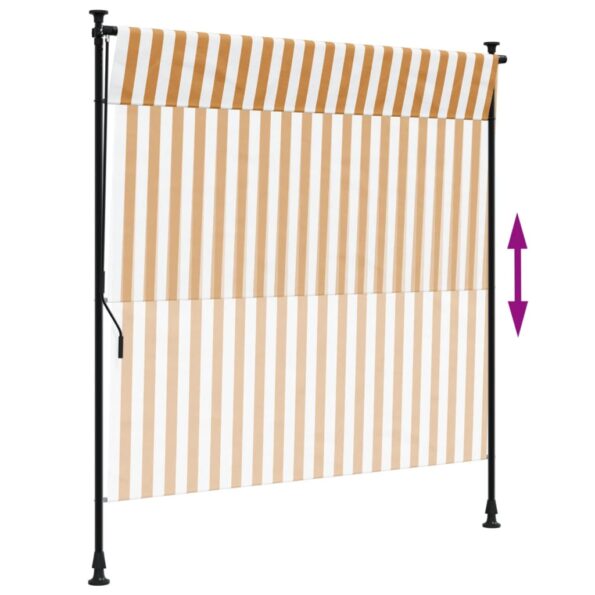 vidaXL Vonkajšia roleta oranžovo-biela 150x270 cm látka a oceľ – Obrázok 6