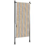 vidaXL Vonkajšia roleta žlto-biela 120x270 cm látka a oceľ – Obrázok 2
