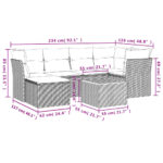 vidaXL 7-dielna záhradná súprava pohoviek s vankúšmi sivá polyratanová – Obrázok 3