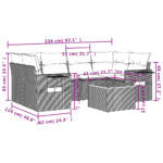 vidaXL 7-dielna záhradná súprava pohoviek s vankúšmi sivá polyratanová – Obrázok 8