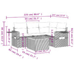 vidaXL 5-dielna záhradná súprava pohoviek s vankúšmi čierna polyratan – Obrázok 9