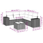 vidaXL 6-dielna záhradná súprava pohoviek s vankúšmi čierna polyratan – Obrázok 8