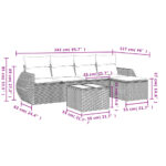 vidaXL 6-dielna záhradná súprava pohoviek s vankúšmi béžová polyratan – Obrázok 3