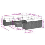 vidaXL 12-dielna záhradná súprava pohoviek s vankúšmi sivá polyratan – Obrázok 12
