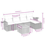 vidaXL 6-dielna záhradná súprava pohoviek s vankúšmi čierna polyratan – Obrázok 3
