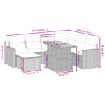 vidaXL 8-dielna záhradná sedacia súprava s podložkami polyratan čierna – Obrázok 3