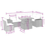 vidaXL 7-dielna záhradná súprava pohoviek s vankúšmi čierna polyratan – Obrázok 3