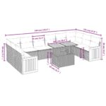 vidaXL 11-dielna záhradná sedacia súprava vankúše polyratan čierna – Obrázok 3