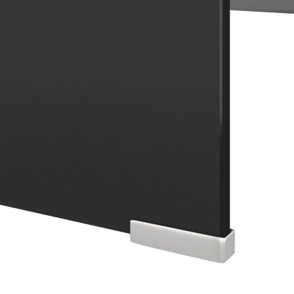 vidaXL TV stojan/stojan pod monitor zo skla, čierny, 120x30x13 cm – Obrázok 5