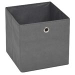 vidaXL Úložné boxy, 10 ks, netkaná textília, 32x32x32 cm, sivé – Obrázok 4