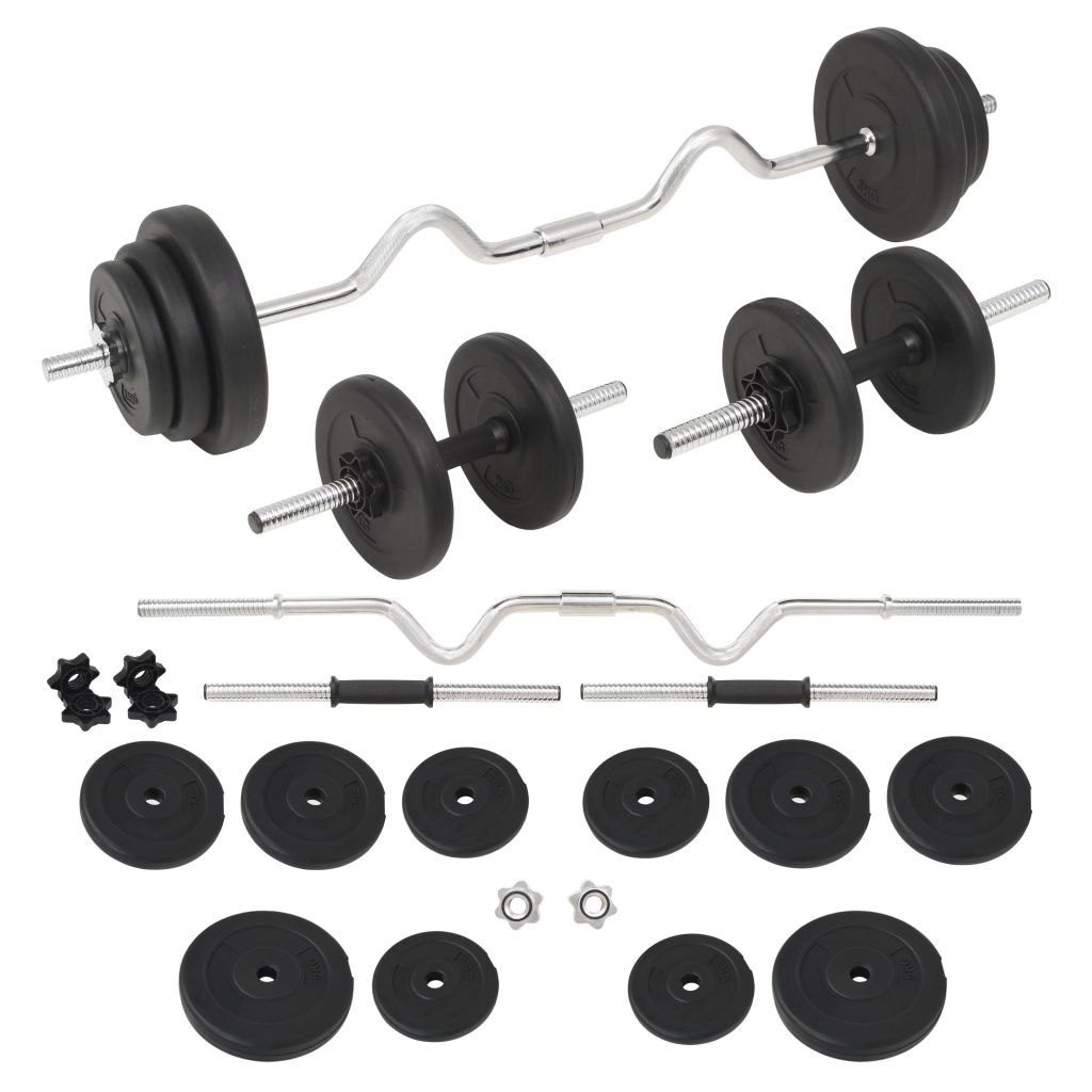 VXL8718475589556_a_en_hd_1.jpg vidaXL Súprava činiek barbell a dumbbell 30 kg – Obrázok 1