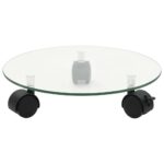 vidaXL Podstavec pod kvetináč na kolieskach 2 ks 25 cm okrúhly sklený – Obrázok 2