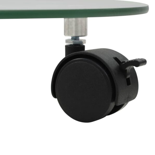 vidaXL Podstavec pod kvetináč na kolieskach 2 ks 25 cm okrúhly sklený – Obrázok 4