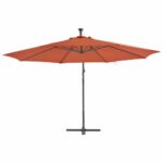 vidaXL Závesný slnečník s hliníkovou tyčou 350 cm tehlovo-červený – Obrázok 4