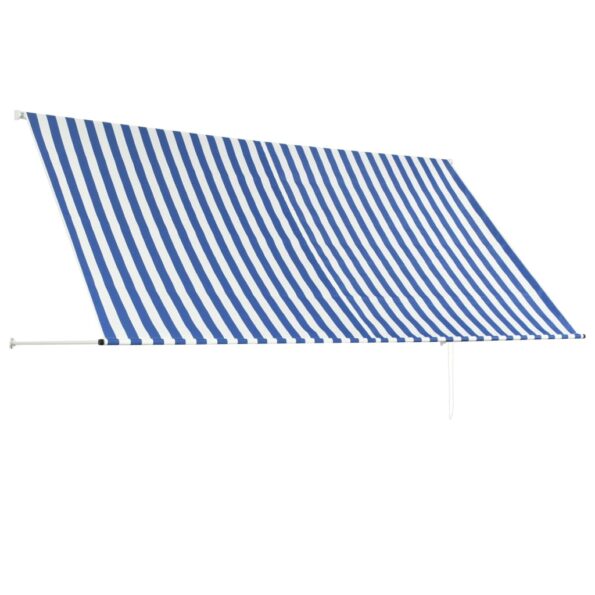 vidaXL Zaťahovacia markíza 300x150 cm modro-biela – Obrázok 5