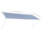 vidaXL Zaťahovacia markíza 300x150 cm modro-biela – Obrázok 8