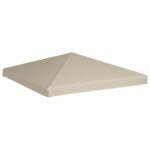 vidaXL Strieška na altánok 310 g/m² 3x3 m, béžová – Obrázok 4