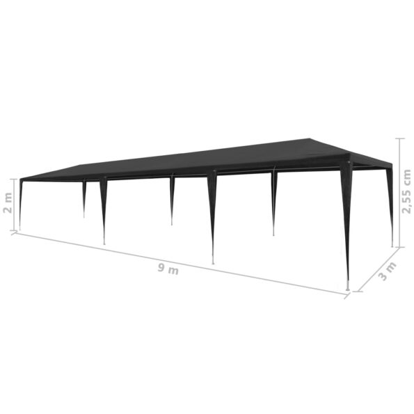 vidaXL Párty stan 3x9 m, PE, antracitový – Obrázok 6