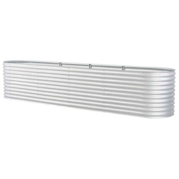 vidaXL Vyvýšený záhradný záhon 400x80x81cm,pozinkovaná oceľ,strieborný – Obrázok 4