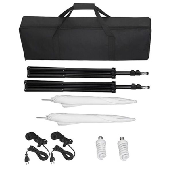 vidaXL Fotografické vybavenie: biele fotopozadie 600x300cm+osvetlenie – Obrázok 3