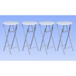 vidaXL Barové stoly 4 ks s doskou z MDF, biele – Obrázok 2