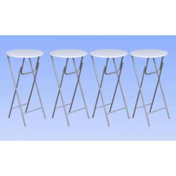 vidaXL Barové stoly 4 ks s doskou z MDF, biele – Obrázok 2