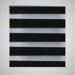 vidaXL Zebrová roleta 60,9x120 cm Šírka látky 56,7 cm čierna
