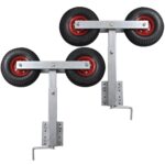 vidaXL Podpera na lodný príves s dvojitým kolesom 2 ks, 59 - 84 cm