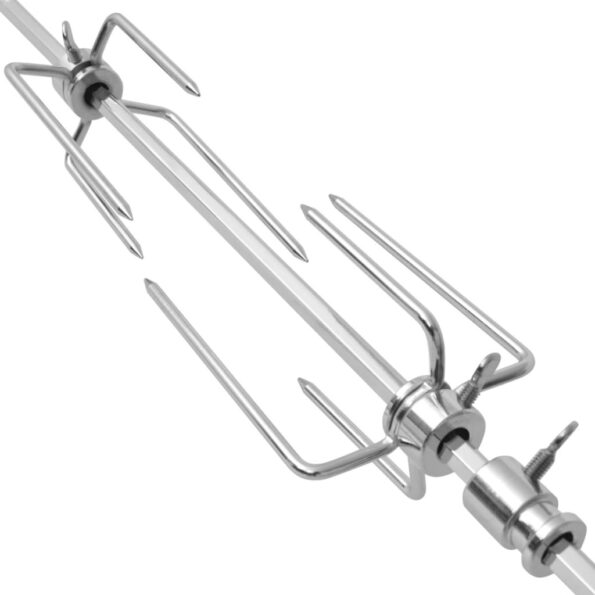 vidaXL Grilovací ražeň s motorčekom, oceľ, 1000 mm – Obrázok 6