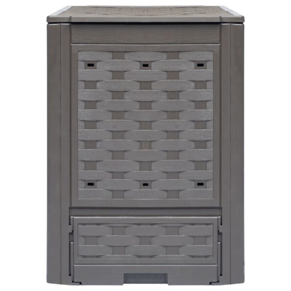 vidaXL Záhradný kompostér, hnedý 60x60x83 cm, 300 l, plast ratan – Obrázok 3