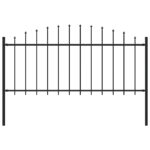 vidaXL Záhradný plot s hrotmi, oceľ (0,5-0,75)x1,7 m, čierny