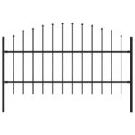 vidaXL Záhradný plot s hrotmi, oceľ (0,75-1)x1,7 m, čierny
