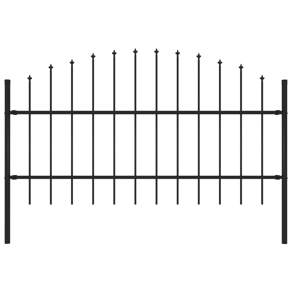VXL8719883587073_a_en_hd_1.jpg vidaXL Záhradný plot s hrotmi, oceľ (0,75-1)x1,7 m, čierny – Obrázok 1