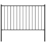 vidaXL Plotový panel so stĺpikmi práškovaná oceľ 1,7x1 m čierny