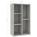 vidaXL Knižnica/komoda, betónovo sivá 50x25x80 cm, kompozitné drevo – Obrázok 11