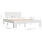 vidaXL Posteľný rám, biely, borovicový masív 120x200 cm – Obrázok 7
