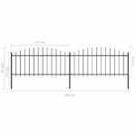 vidaXL Záhradný plot s hrotmi, oceľ (0,5-0,75)x3,4 m, čierny – Obrázok 5