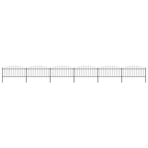 VXL8719883714370_a_en_hd_1.jpg vidaXL Záhradný plot s hrotmi, oceľ (0,5-0,75)x10,2 m, čierny – Obrázok 1