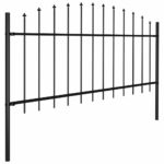 vidaXL Záhradný plot s hrotmi, oceľ (0,5-0,75)x10,2 m, čierny – Obrázok 3