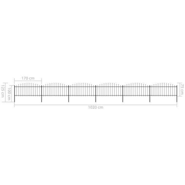 VXL8719883714370_g_en_hd_4.jpg vidaXL Záhradný plot s hrotmi, oceľ (0,5-0,75)x10,2 m, čierny – Obrázok 5