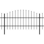 vidaXL Záhradný plot s hrotmi, oceľ (0,75-1)x15,3 m, čierny – Obrázok 2