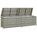 vidaXL Záhradný úložný box sivý 200x50x60 cm polyratanový – Obrázok 4