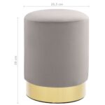 vidaXL Stolička bledosivá a zlatá zamatová – Obrázok 4