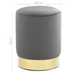 vidaXL Stolička tmavosivá a zlatá zamatová – Obrázok 4