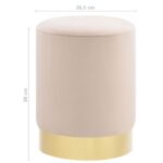 vidaXL Stolička marhuľová a zlatá zamatová – Obrázok 4