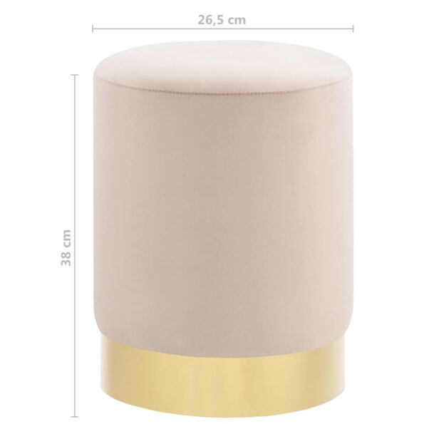 vidaXL Stolička marhuľová a zlatá zamatová – Obrázok 4