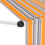 vidaXL Ručne zaťahovacia markíza 100 cm žlto-modré pásiky – Obrázok 3