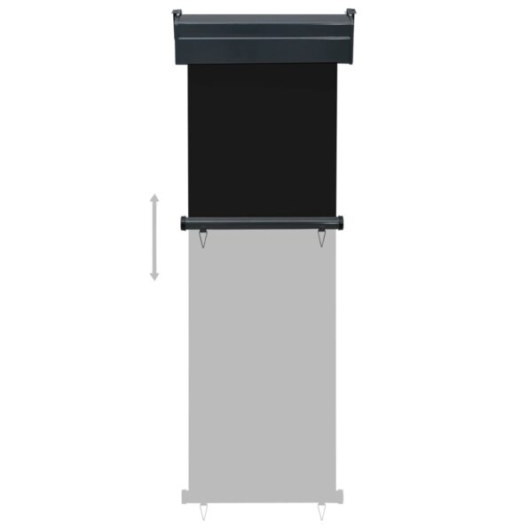 vidaXL Bočná markíza na balkón 65x250 cm, čierna – Obrázok 5