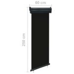 vidaXL Bočná markíza na balkón 65x250 cm, čierna – Obrázok 10