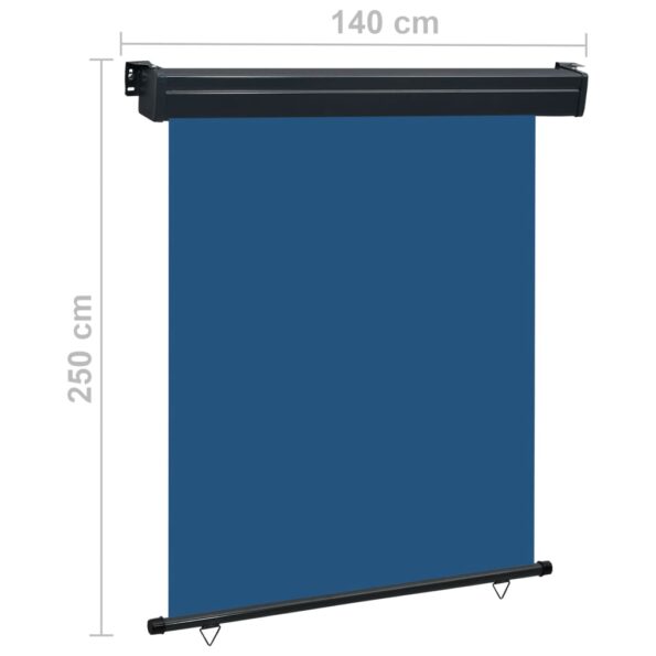 vidaXL Bočná markíza na balkón 145x250 cm modrá – Obrázok 10